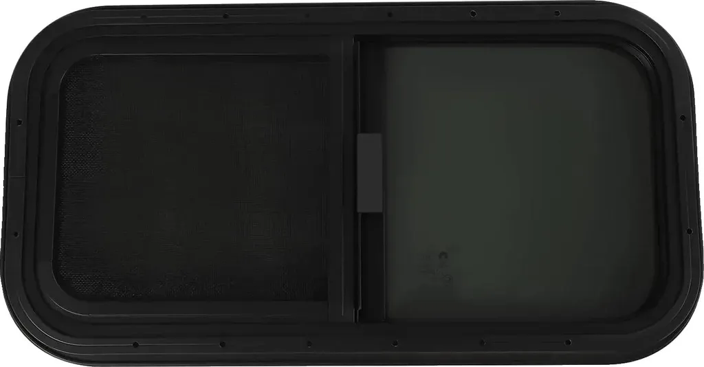 Fenêtre de caravane avec store et moustiquaire noire 700x400 mm