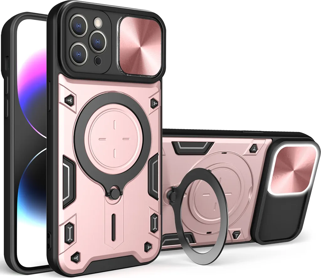 Custodia iPhone 12 Pro Oro Rosa: Cover Antiurto con Slide Fotocamera