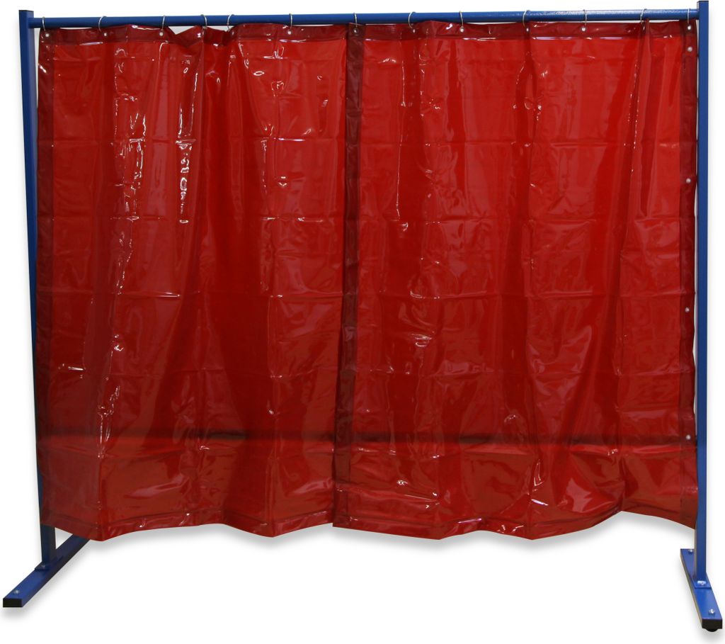ELMAG Schweißerschutzwand 1-teilig mit Folienvorhang rot (57253)