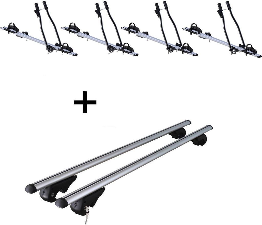 4x Fahrradträger SAGITTAR + Dachträger Rio 120 kompatibel mit für VW Passat Variant 96-14