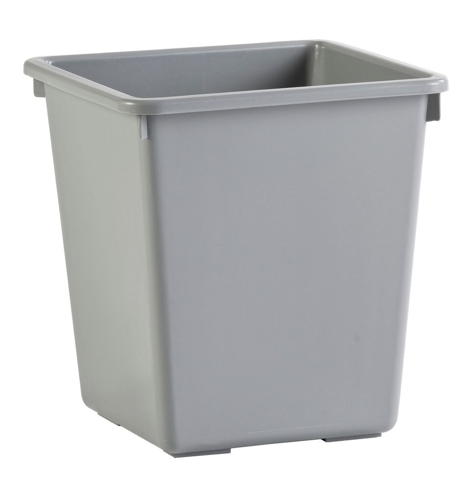 Viereckiger, kegelförmiger Papierkorb 27 Liter - Grau Produktbild 