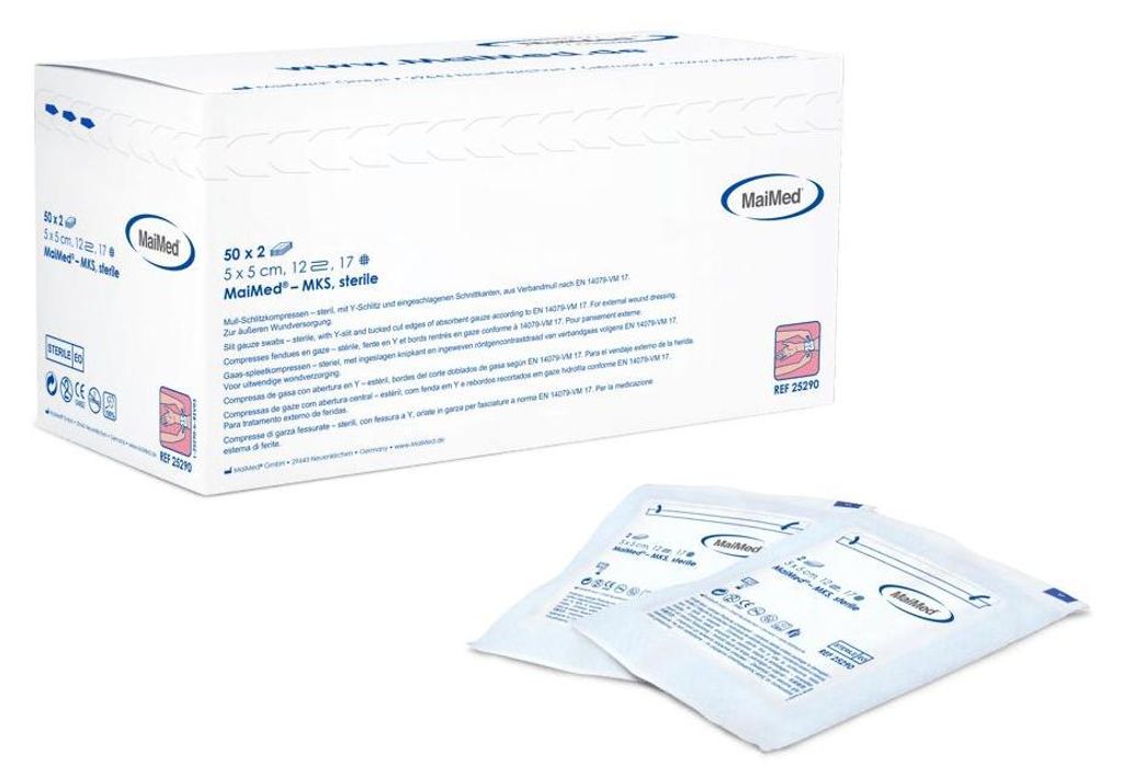 Wondkompressen, 7,5x7,5 cm, steriel, 12 per verpakking, 50 Productafbeelding 