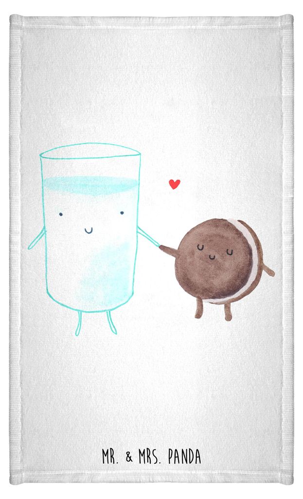Mr. & Mrs. Panda Frotteehandtuch Milch Keks - Weiß - Geschenk, Kaffee, Einladung Frühstück, Handtuch Klein, Kekse, Mini-Handtuch, Cookie, Gäste...