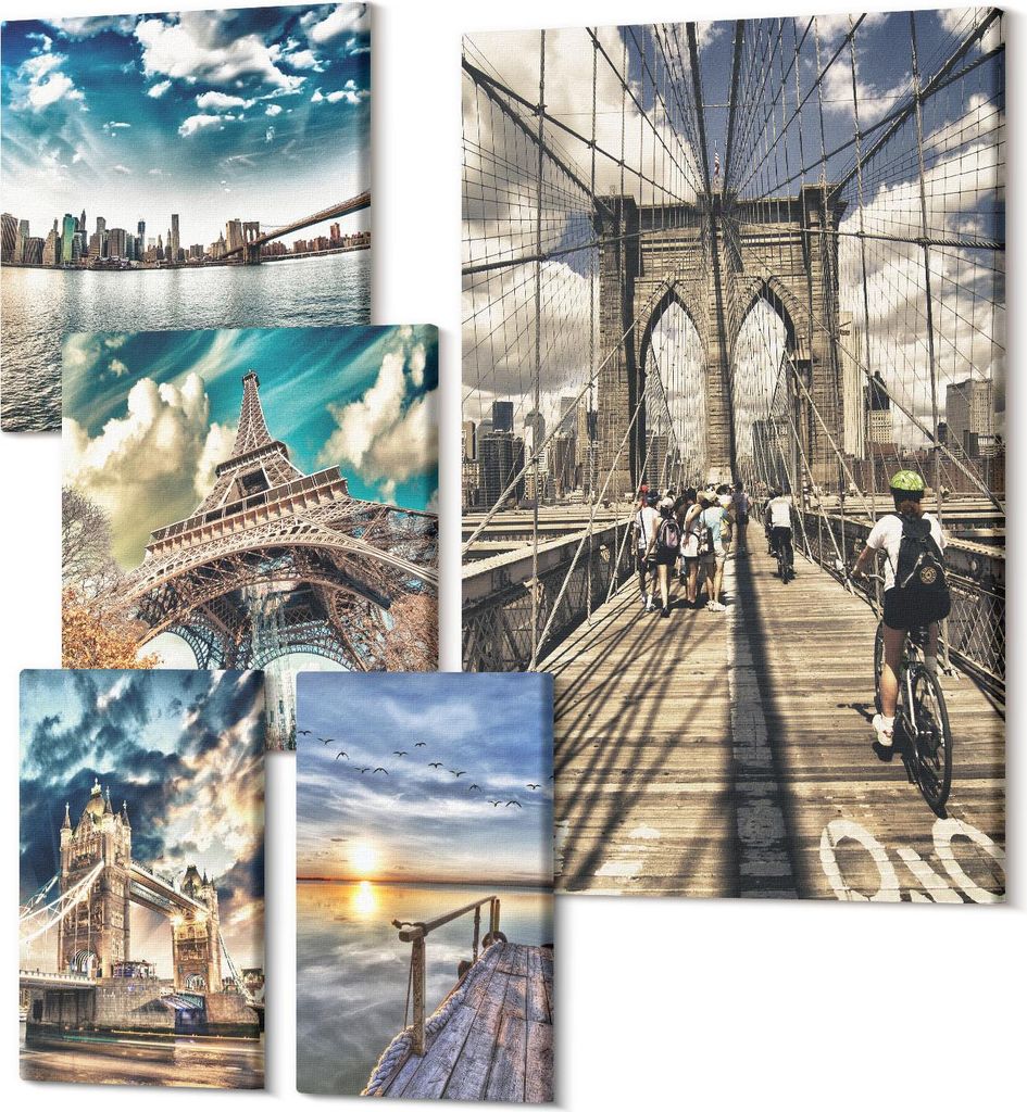 Leinwandbilder Mehrteilig 5-teilig – Modernes Design – Hochwertiger Polycanvas Kunstdruck – Wanddekoration & Wandkunst – Bilder für Zuhaus...