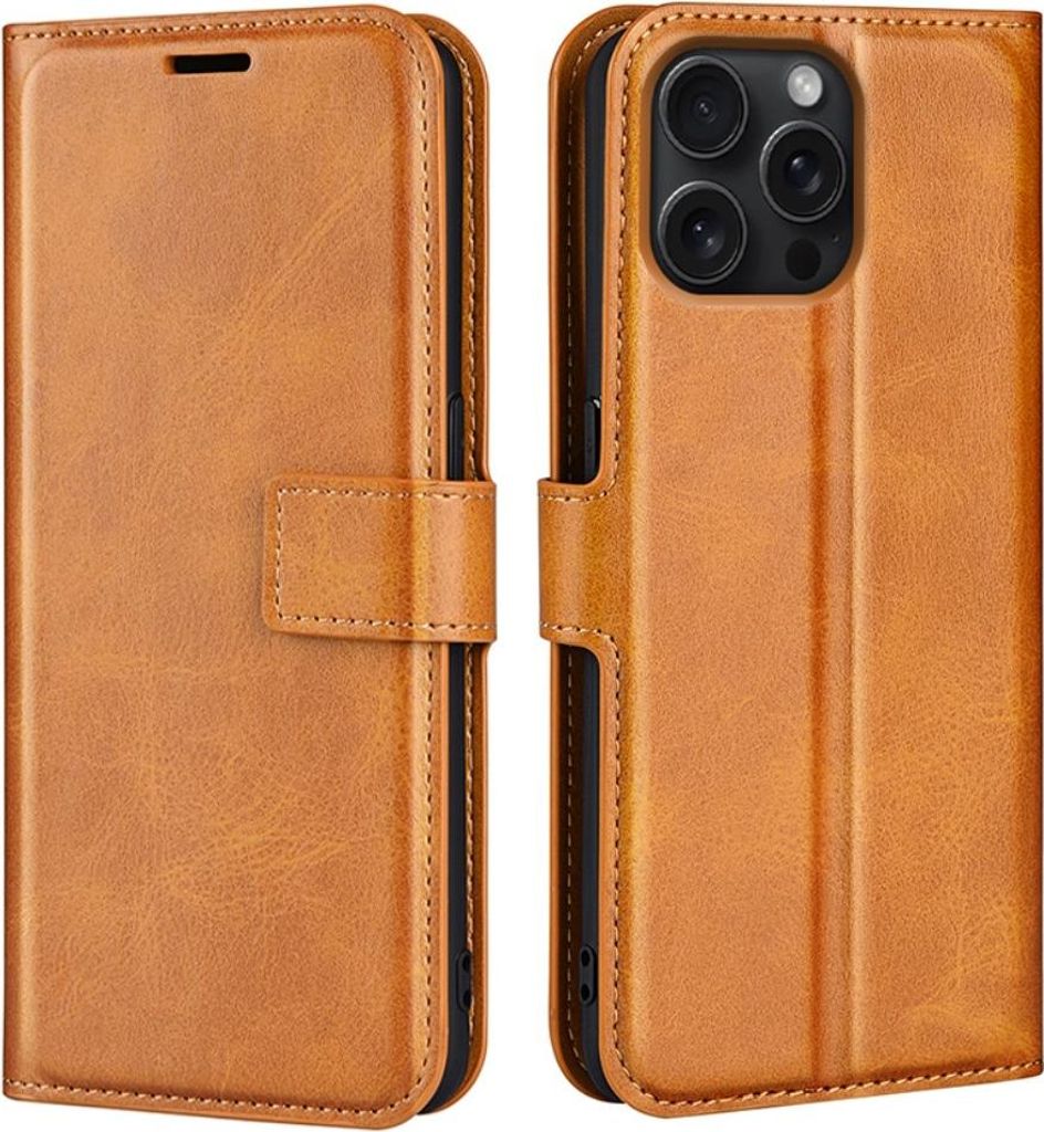 iPhone 16 Pro Hülle - Coverup Deluxe Klapphülle - Braun