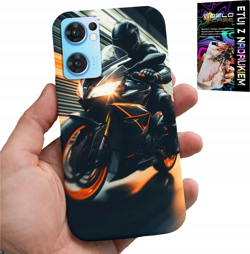Custodia Oppo Reno7 5G Vetro Temperato - Design Ventaglio Moto