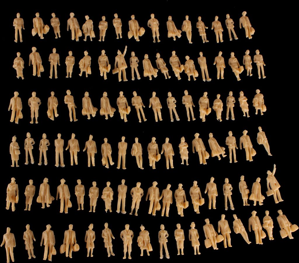 Modellfiguren 1:87 | unbemalte H0 Figuren (100 Stück) Produktbild 