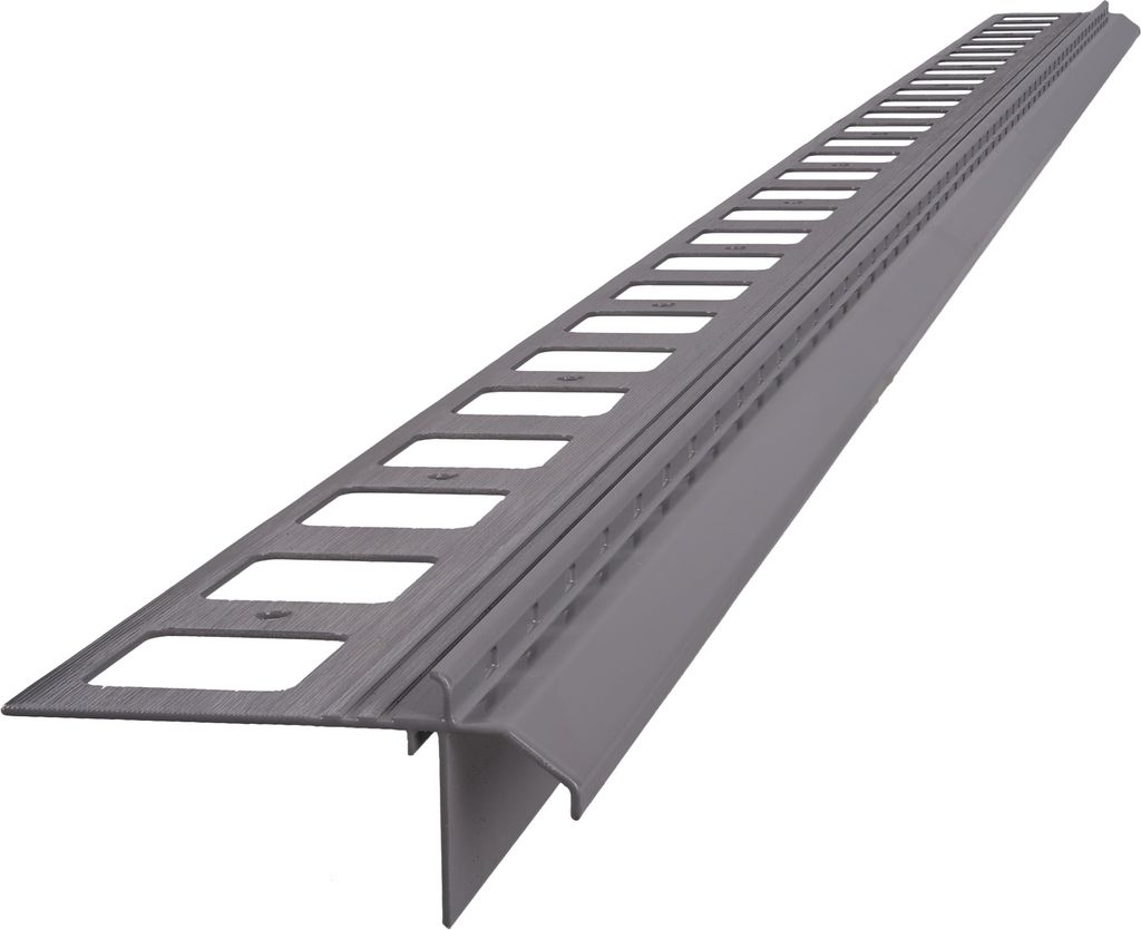 Renoplast Aluminium Traufprofil K20R Harzböden, Profil 200cm, Grau