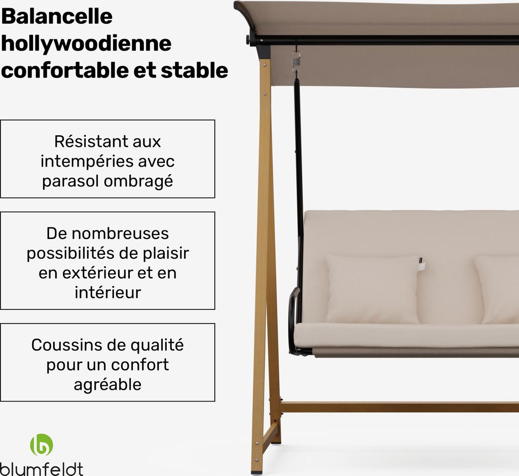 Blumfeldt ZenGrove Balancelle Jardin – 2 Places Extérieur Image du produit 