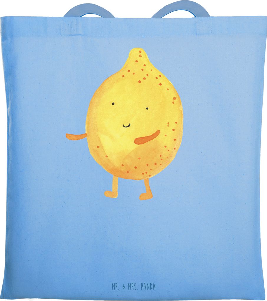 Mr. & Mrs. Panda Beutel Beste Freunde Zitrone - Sky Blue - Geschenk, Uni Tasche, Stoffbeutel, Fehlende Keywords, Tragetasche, Lustige Sprüche, Sch...