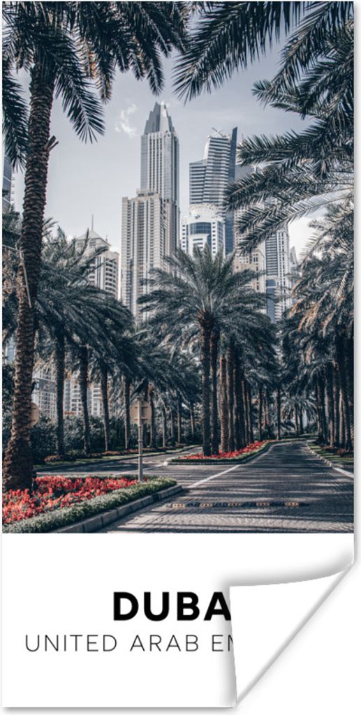 MuchoWow Poster Dubai - Architektur - Palme 80x160 cm - Kinderzimmer