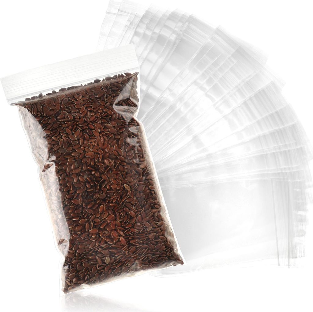 com-four 100x Druckverschlussbeutel - Transparente Tütchen mit Druckverschluss - Kleine Zip-Beutel wiederverschließbar - Polybeutel mit Verschl...