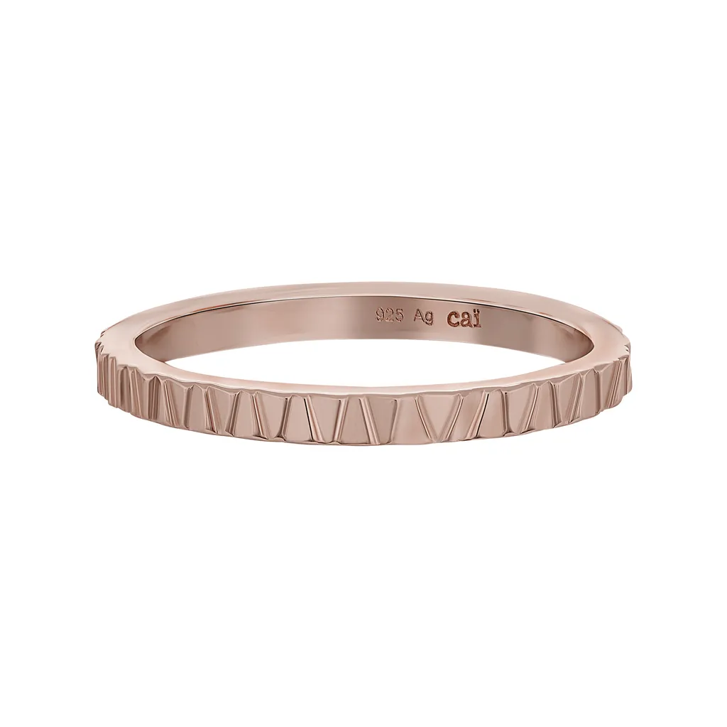 Anello Stacking CAI Argento 925 Oro Rosa - Look Minimalista Glam