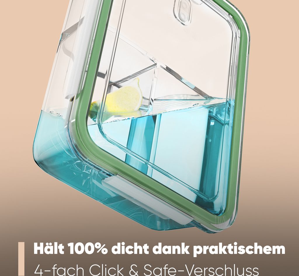 classbach® Meal Prep Boxen Glas mit Fächern | 3er Set | Produktbild 2