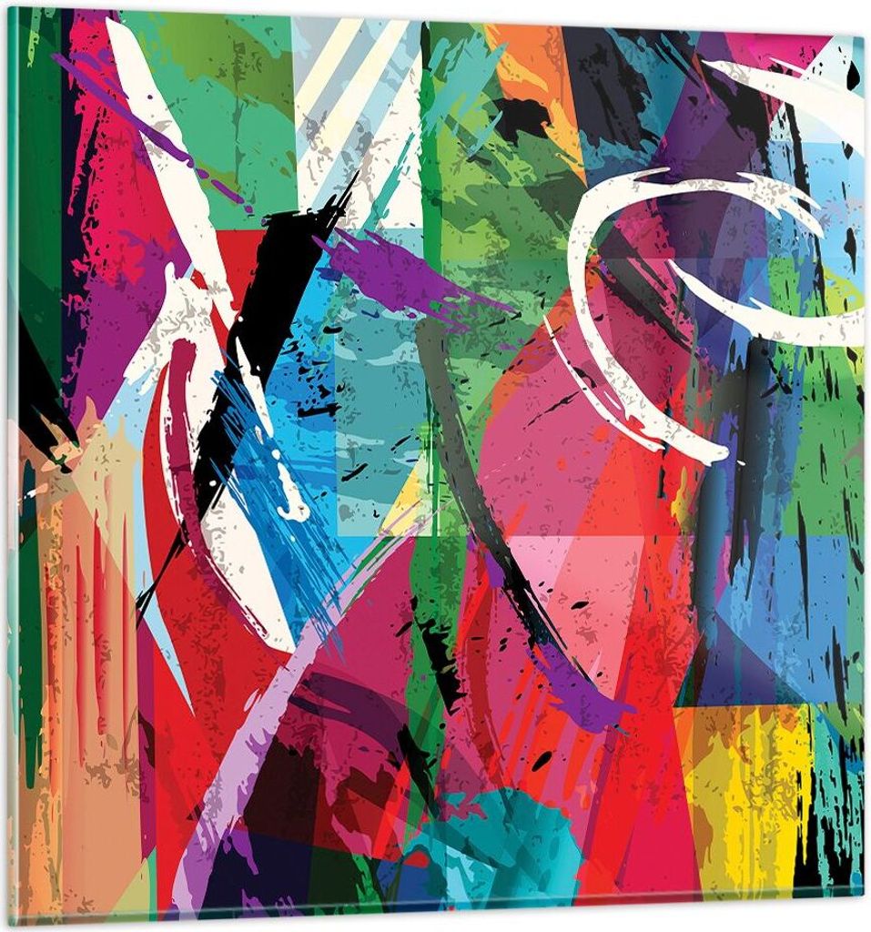 Bilder auf glas - Abstraktion modern - 30x30cm - Glasbilder - Wandbilder - Kunstdruck - zum Aufhängen bereit - Wanddekoration aus Glas - Glas Bild...