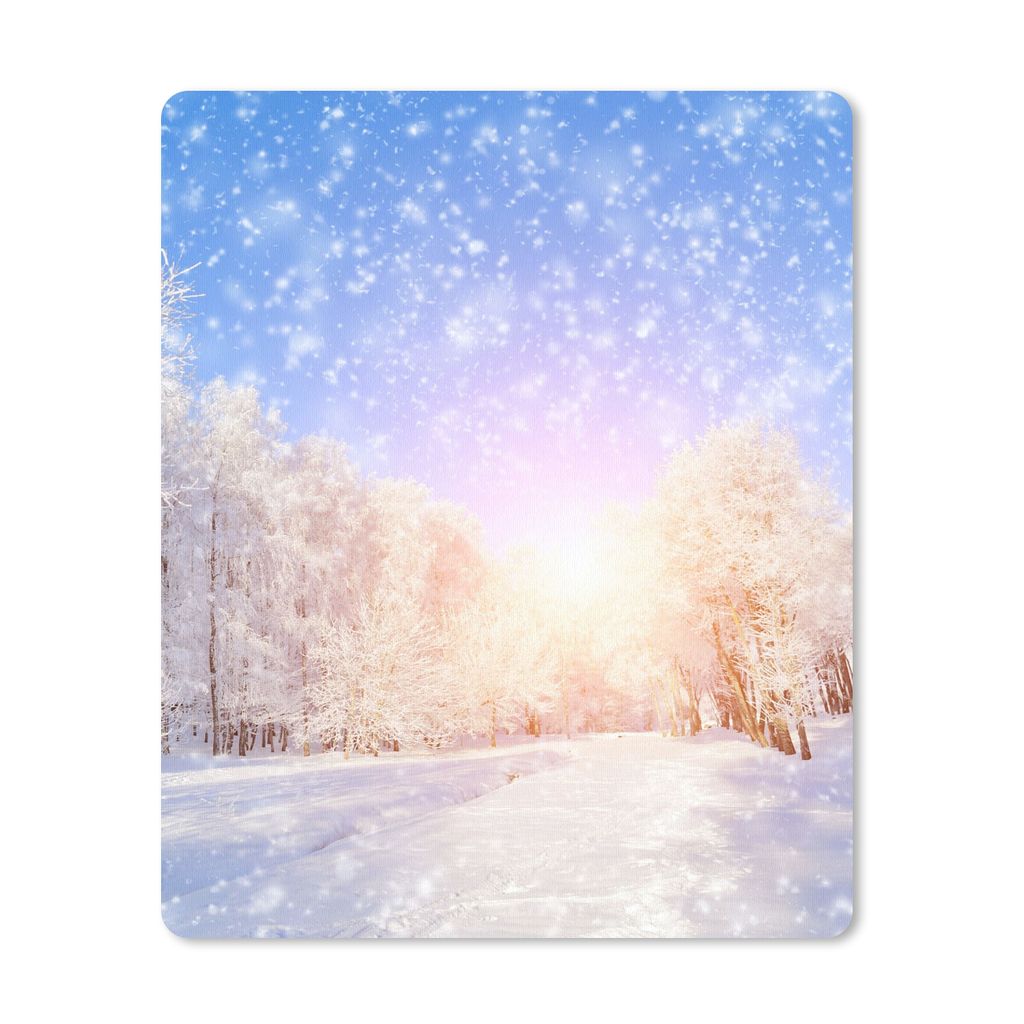 MuchoWow Mauspad Mousepad Schnee - Sonne - Winter 30x40 cm - Mousepads - Maus Mat - Pad - Mausunterlage - Mausmatten
