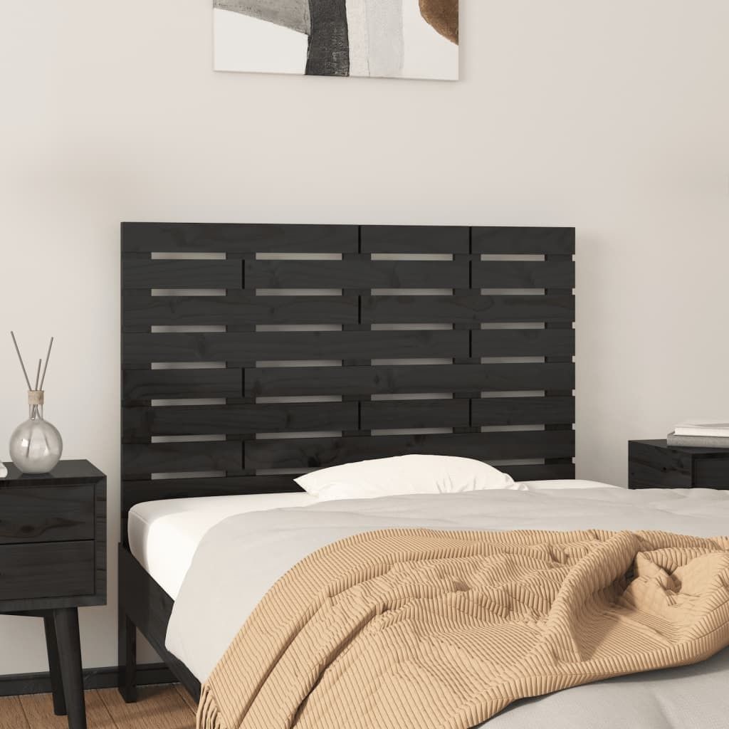 vidaXL Wand Kopfteil Schwarz 96x3x63 cm Massivholz Kiefer - Wand-Kopfteil - Wand-Kopfteile - Kopfteil - Bett-Kopfteil