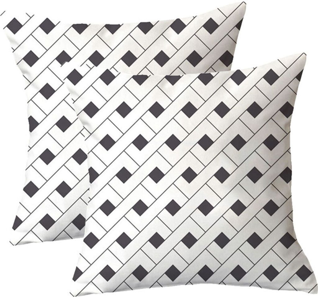 Dekorativer Überwurf-Kissenbezug, 2er-Set, Quadratische Couchkissen, Plüschfaser-Kissenbezug Für Couch, Sofa, Wohnzimmer, 45cm x 45cm, Schwarz U...