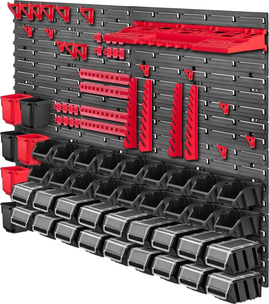 Paroi à outils 116x78cm en plastique PP durable et système modulaire