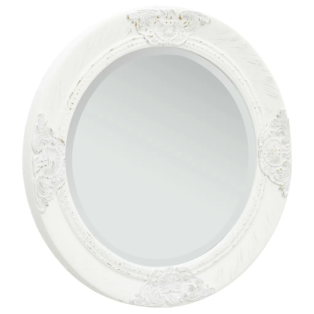 Specchio Barocco Bianco 50cm The Living Store - Arredo Parete Elegante