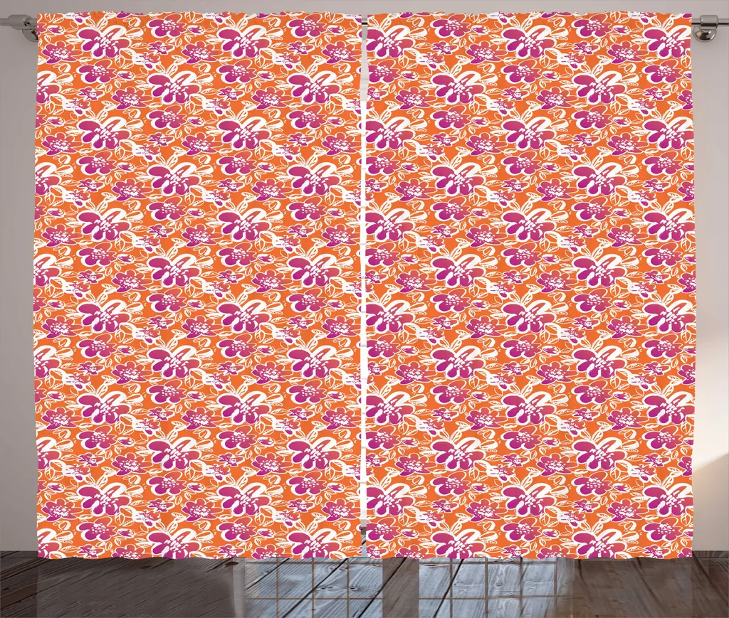Rideau à Fronces Floral pour Chambre en Tissu Premium 280 x 225 cm
