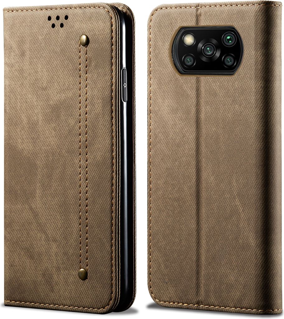 Xiaomi Poco X3 Pro Hülle, LaimTop Denim Leder Brieftasche Magnetverschluss Flip Bookstyle Schutzhülle mit Standfunktion für Xiaomi Poco X3 Pro K...