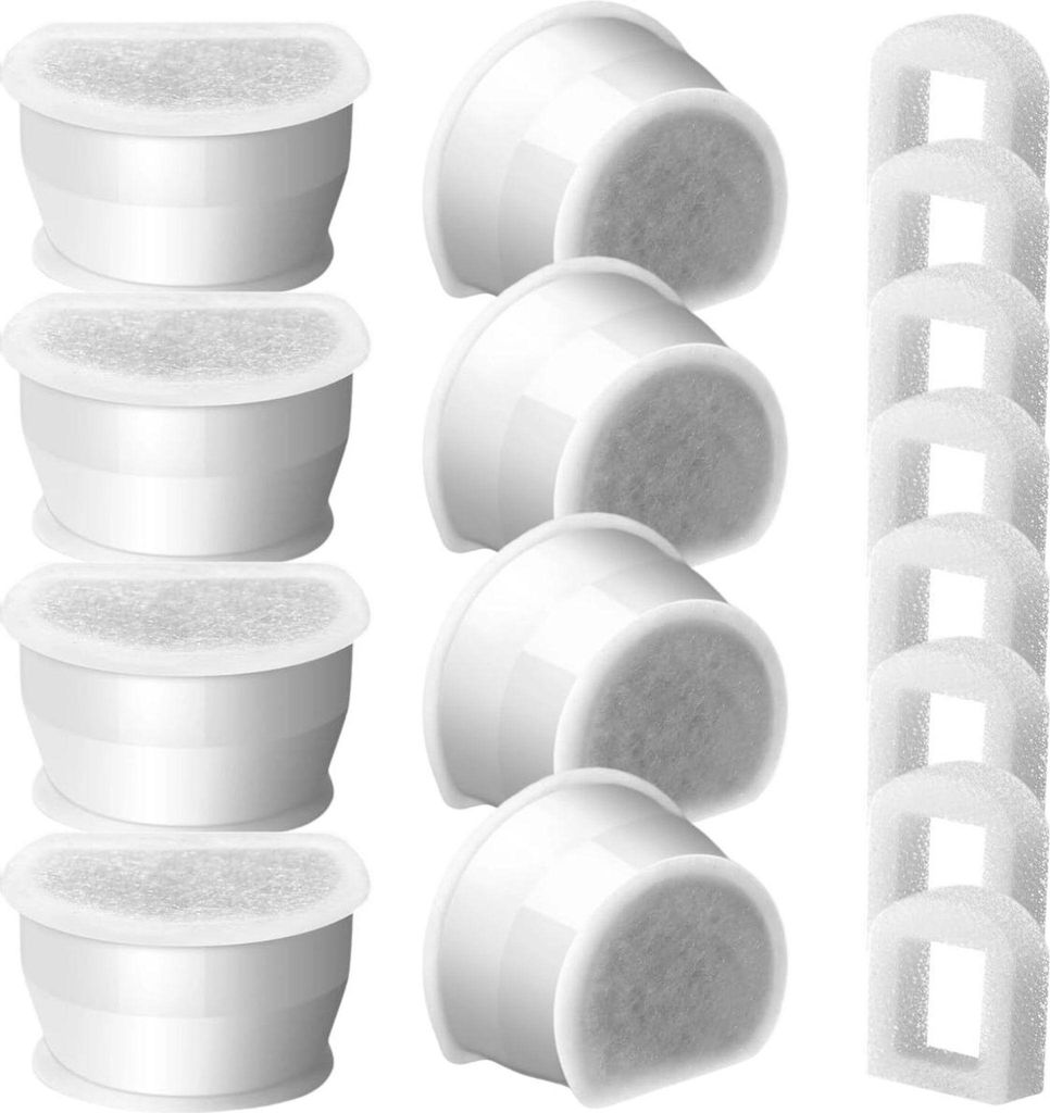 16er-Pack Schaumstoff-Vorfilter und Kohlefilter, kompatibel mit PetSafe Drinkwell Fountain INOX 360 Avalon Pagoda Seascape und Sedona Fountains, Fi...