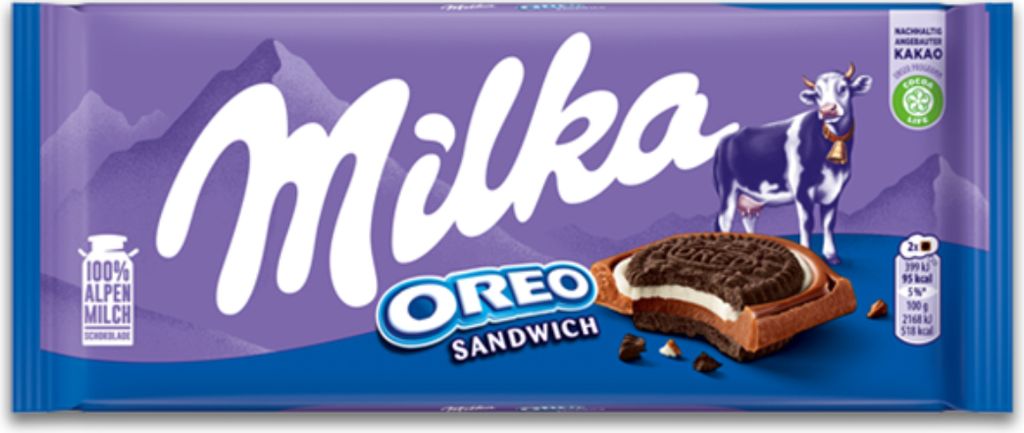 Milka Oreo Sandwich chocolat 92g Image du produit 