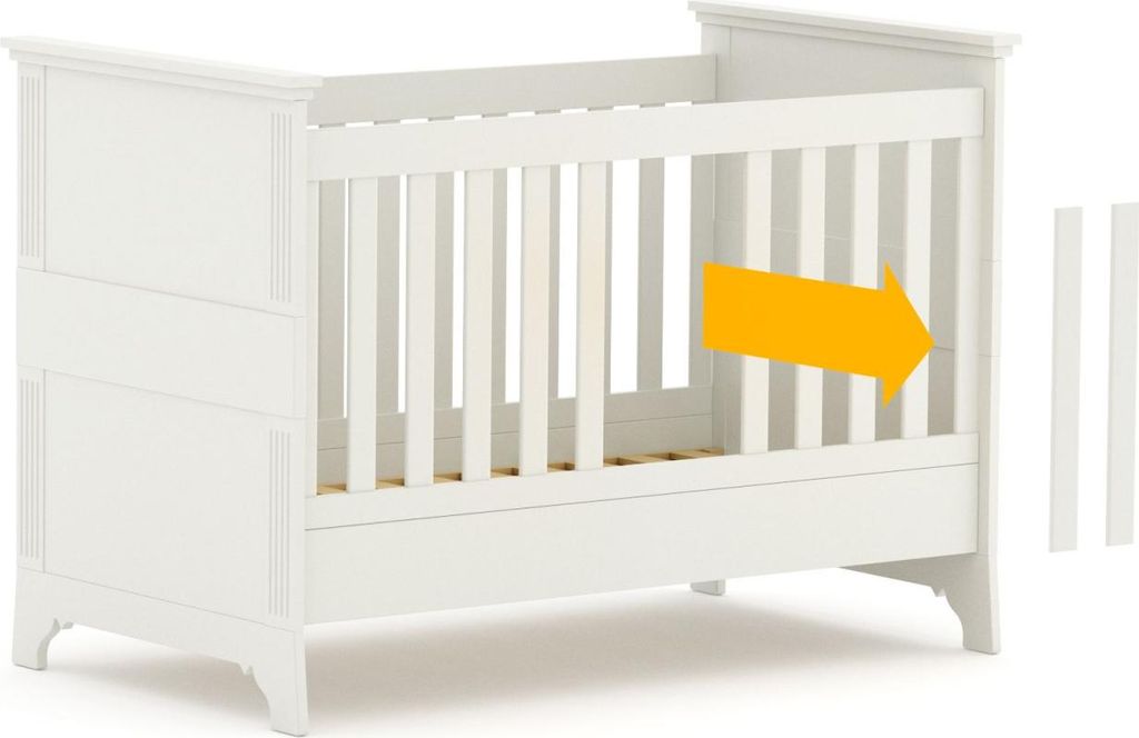 Timoore Clariss Babybett umbaubar in 2 Farben : Schwarz mit runden Füßen ohne Bettkasten Ausführung: Schwarz mit runden Füßen Bettkasten: ohne...