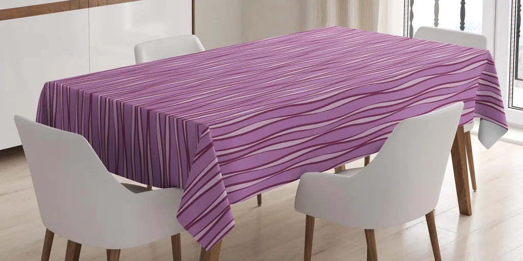 ABAKUHAUS Tovaglia Antimacchia 140x200 cm - Lilla e Fucsia Astratto