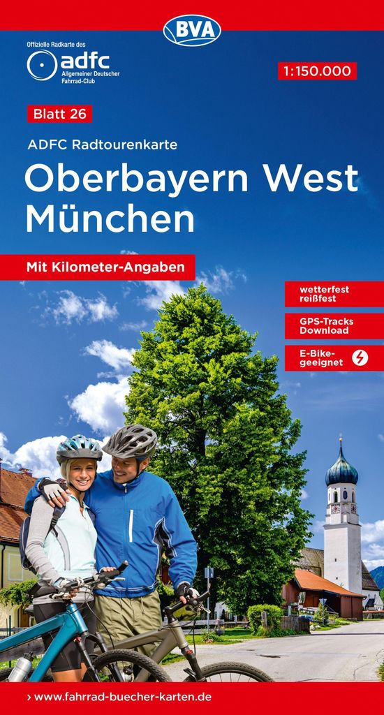 BVA ADFC Radtourenkarte Oberbayern West München 1:150.000