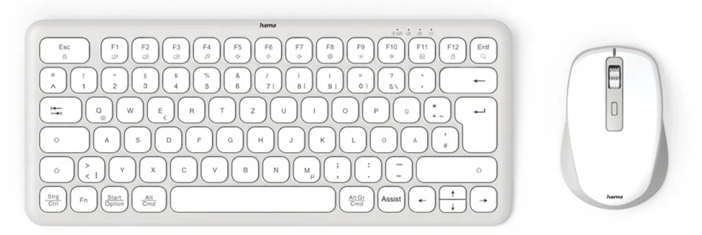 Kit Clavier Souris Sans Fil Hama Petit Format Blanc - Dispo QWERTZ