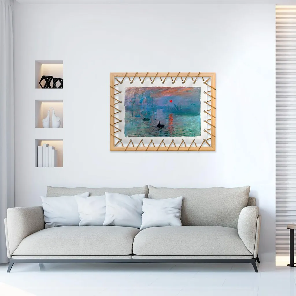 Décoration Salon Monet 70 x 95 cm - Toile Artistique pour Mur de Chambre