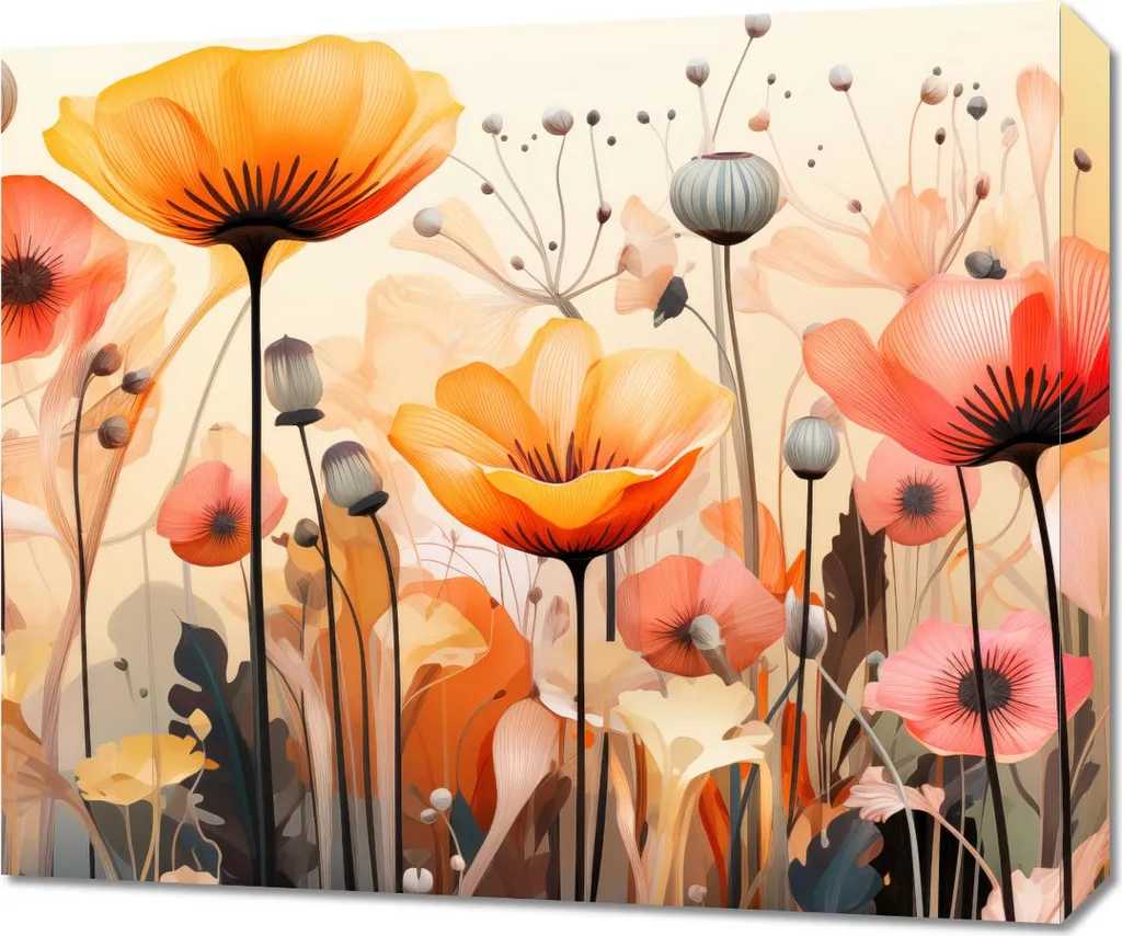 Quadro Floreale 60x50 Papaveri Danzanti | Arte e Natura in Casa Tua