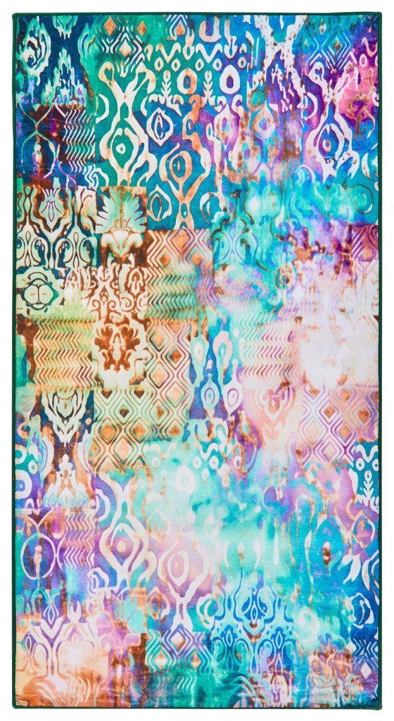 BELIANI Teppich Mehrfarbig Stoff Rechteckig 80x150 cm Bedruckt Rutschfest Kurzhaar Boho Design Orientalisch für Fußbodenheizung Wohn- & Schlafzimmer