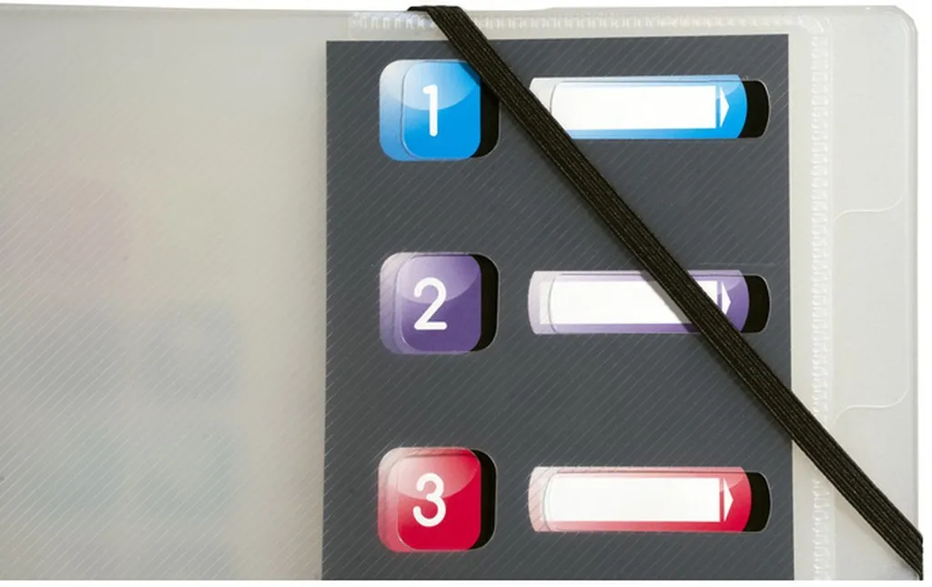 Trieur valisette A4 Crystal Colours avec 8 compartiments et élastiques - 7