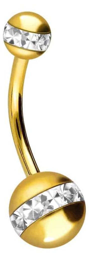 Bauchnabelpiercing Chirurgenstahl Bananabell EPOXY-RING-KUGELN Gold Stablänge: 12mm