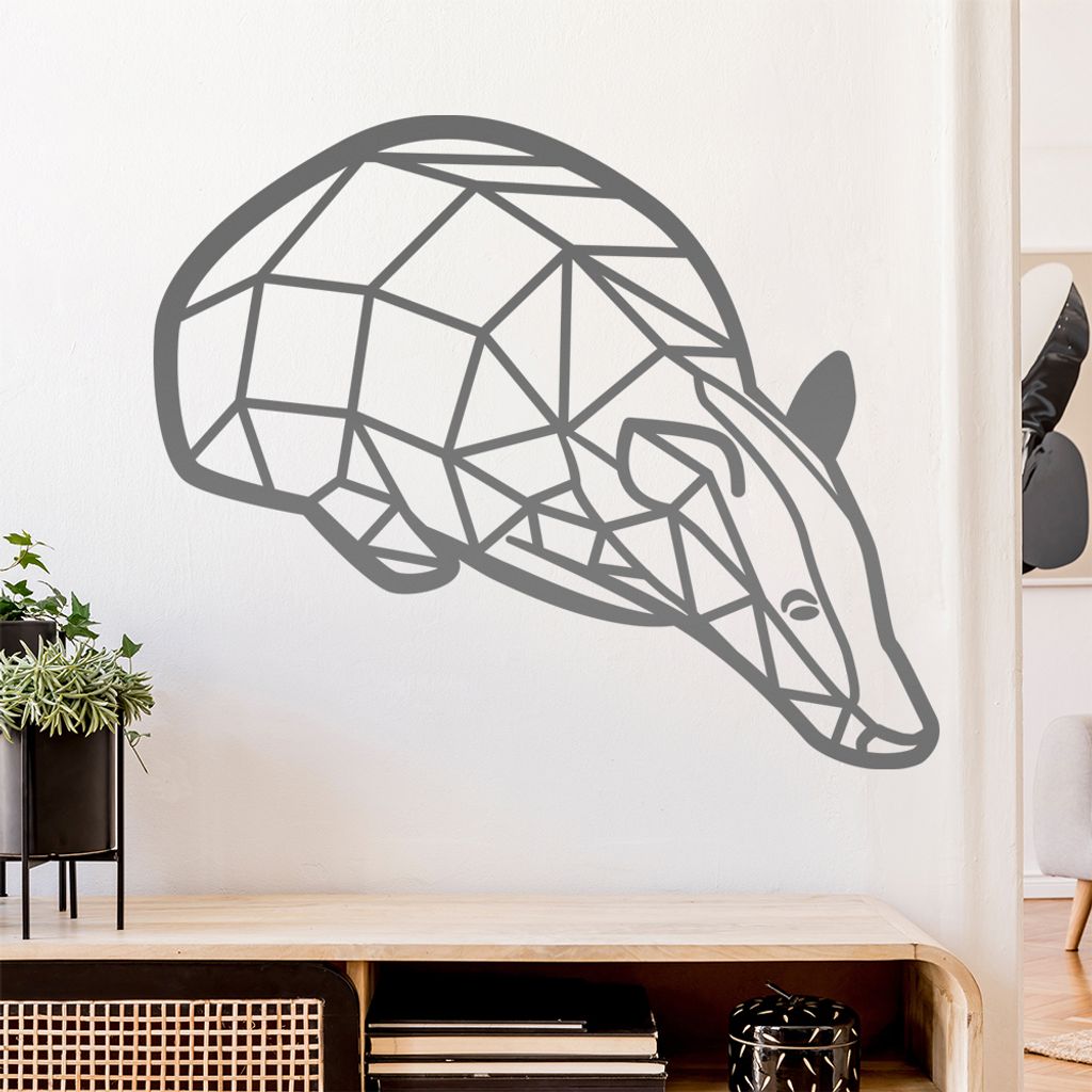 Dachs Grimbart Polygon Wandtattoo Wandaufkleber Wall Sticker - Dekoration, Küche, Wohnzimmer, Schlafzimmer, Badezimmer