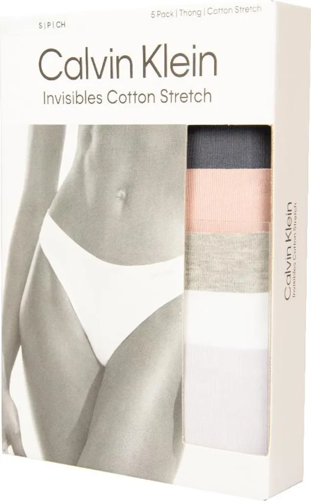 Strings élastiqués Calvin Klein QD5209E en coton doux pack de 5 S