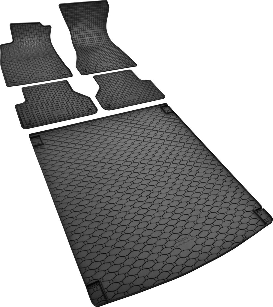 Passgenaue Gummifußmatten und Laderaumwanne von Z4L passend für AUDI A4 Avant B8 ab 2008 bis 2015