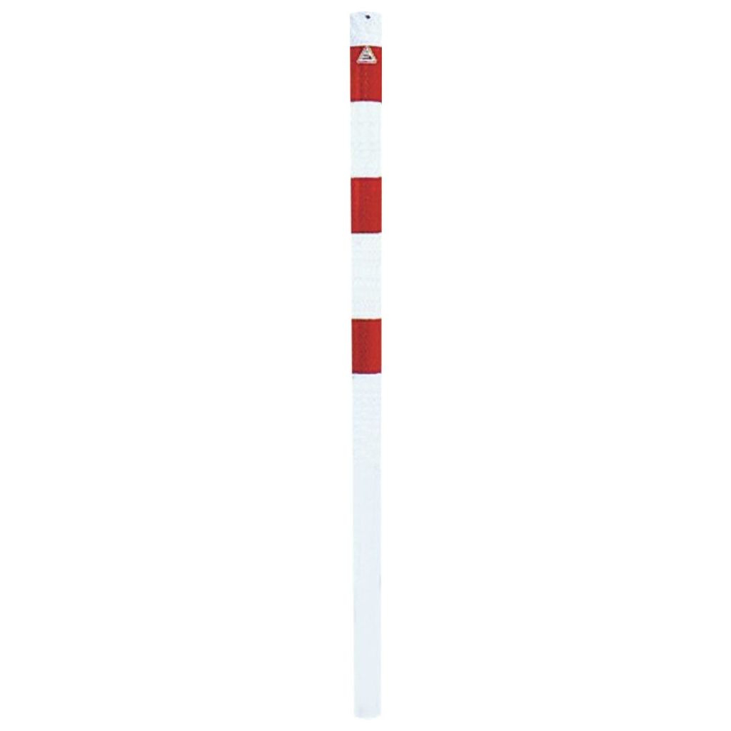 Schake Absperrpfosten 460B/2, Ø 60 x 2,5 mm, 1300 mm, zum einbetonieren, feuerverz. rot/weiß, 2 Ösen