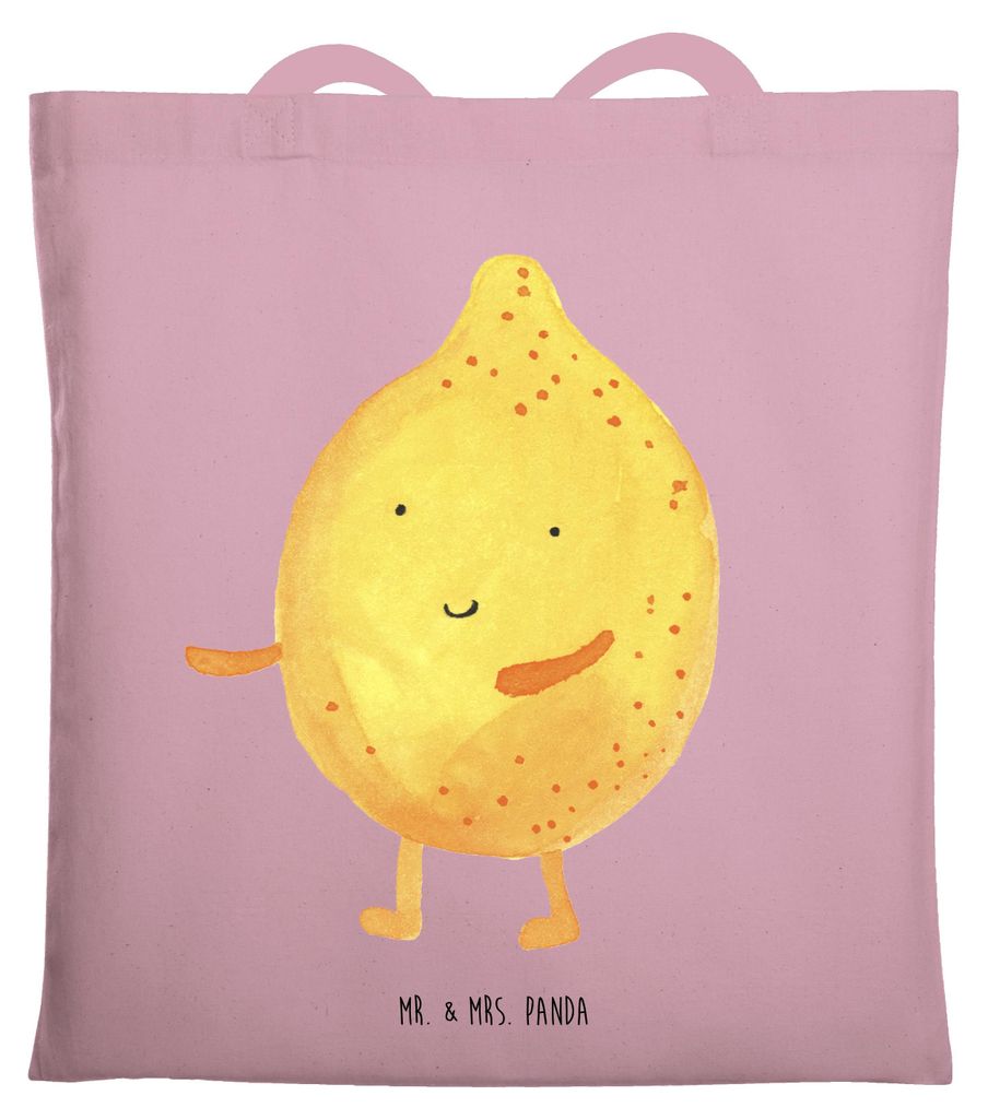 Mr. & Mrs. Panda Schultasche Beste Freunde Zitrone - Rosa Pastell - Geschenk, Tasche, Fehlende Keywords, stofftasche baumwolle, Tote Bag, Lustige S...