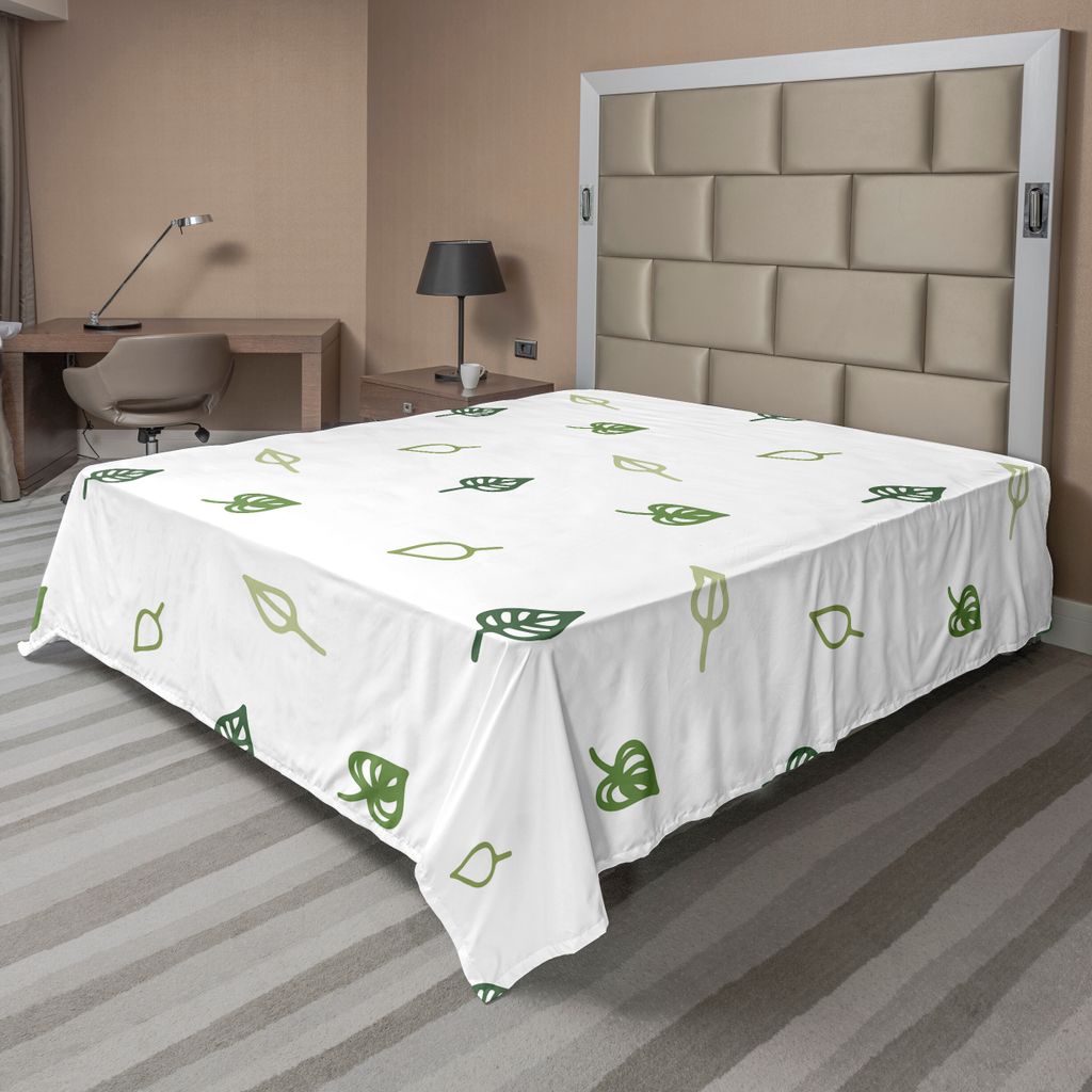 ABAKUHAUS Blatt Bettlaken, Moderne Und Minimalistische Blätter Art Mit Abstraktem Muster Entwurfs Bild Druck, weiches bequemes oberes Bettlaken f...