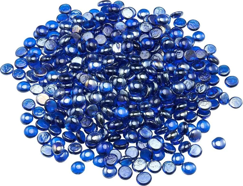 Aménagement de foyer extérieur avec pierres de verre bleu cobalt, 19 mm
