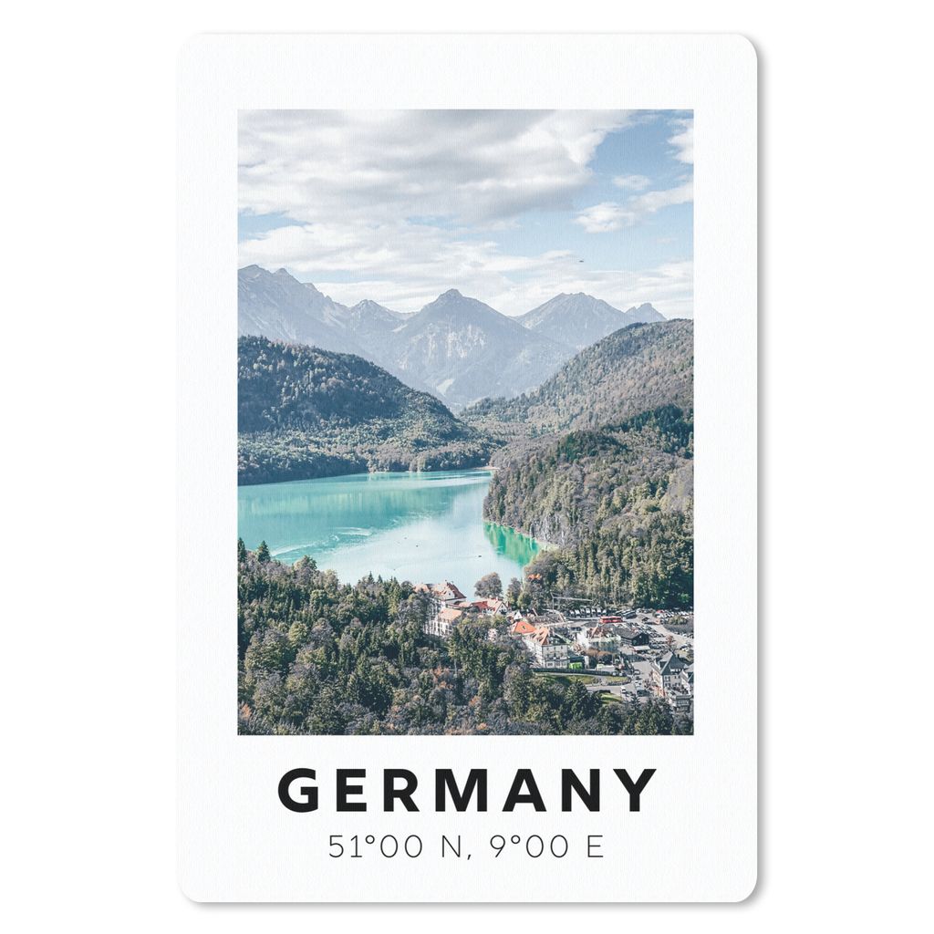 MuchoWow Mauspad Mousepad Deutschland - Wasser - Wald 40x60 cm - Mousepads - Maus Mat - Pad - Mausunterlage - Schreibtisch Accesoire