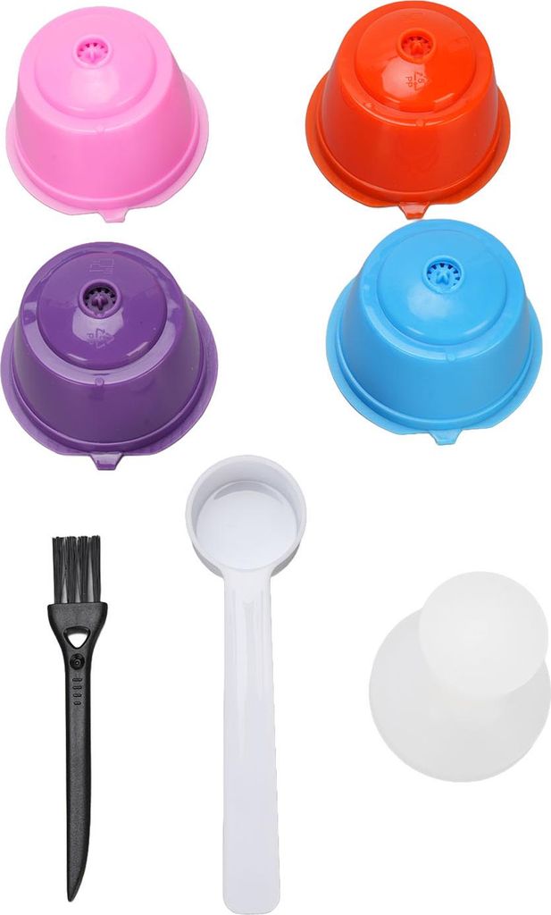 4PCS wiederverwendbare Kaffeekapsel PP Multi Color Nachfüllbare wiederverwendbare Kaffeefilter Pod mit Tamper für Kaffeemaschinen