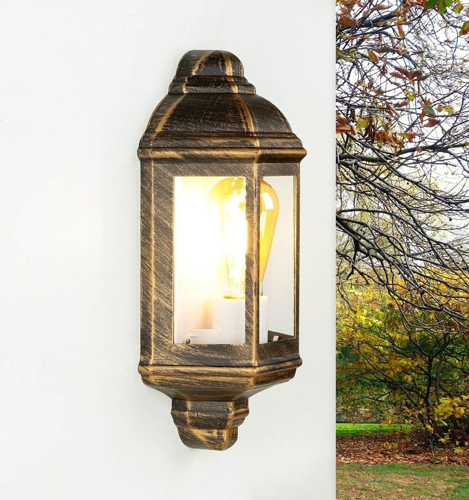 Außenwandleuchte IP44 E27 Kupfer antik Glas Aluminium Maritim Garten Haus Wandleuchte außen LIVORNO