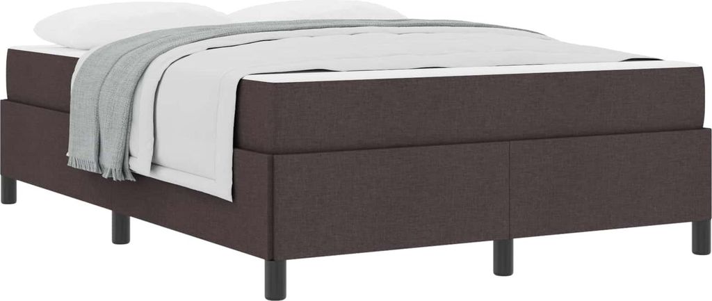 vidaXL Boxspringbett Dunkelbraun 140 x 200 cm Stoff