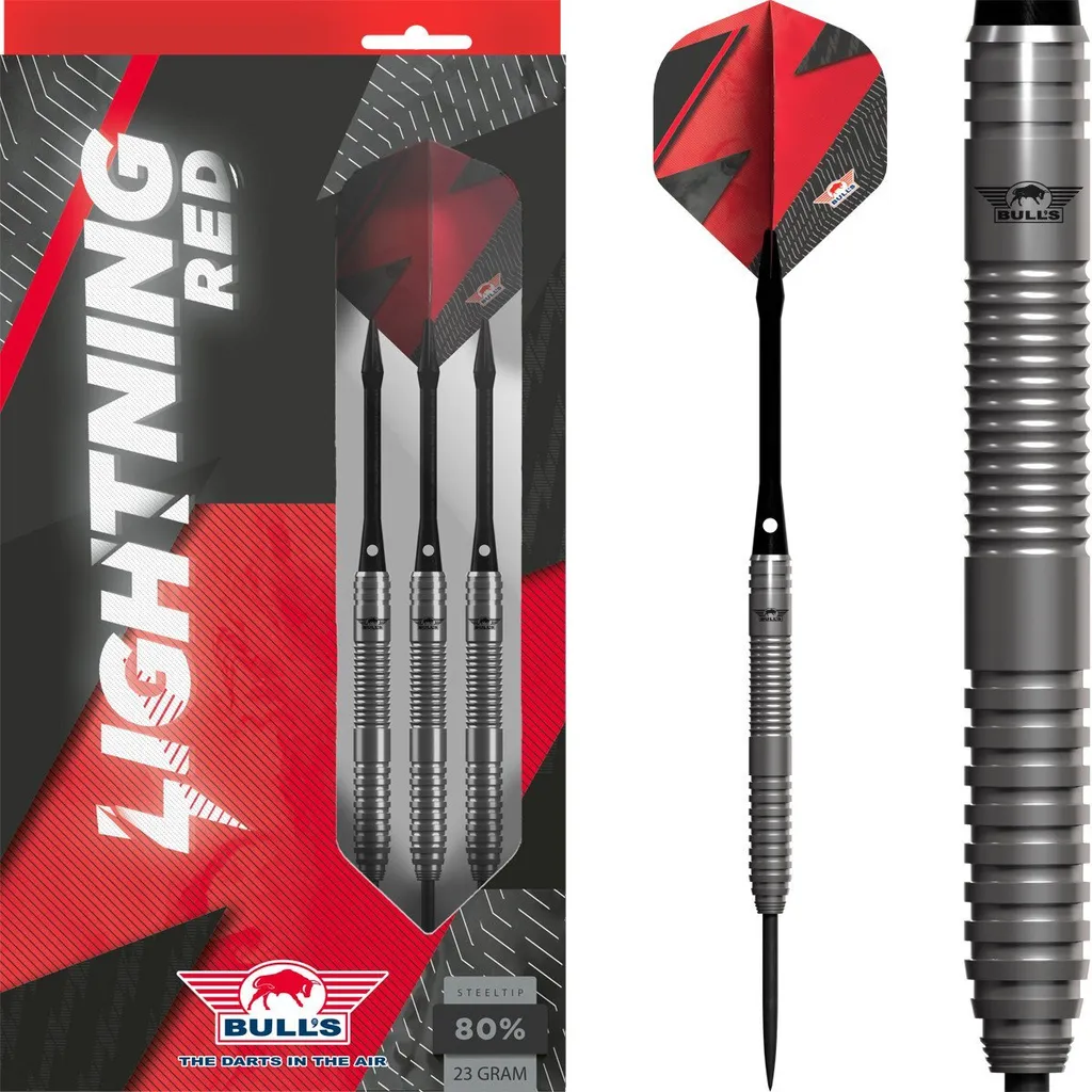 Fléchettes Bulls Lightning Red 23g en 80% Tungstène haute précision