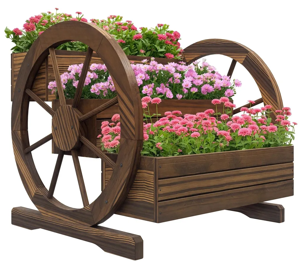Support de fleurs en bois 3 niveaux idéal pour aromates et potager